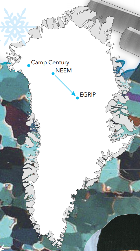 Kort over placering af EGRIP