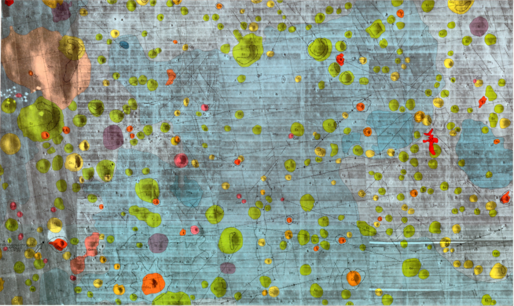 månekort over Apollo 11-landingsområde