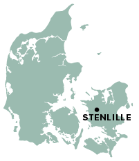 Danmarkskort med placering af Stenlille