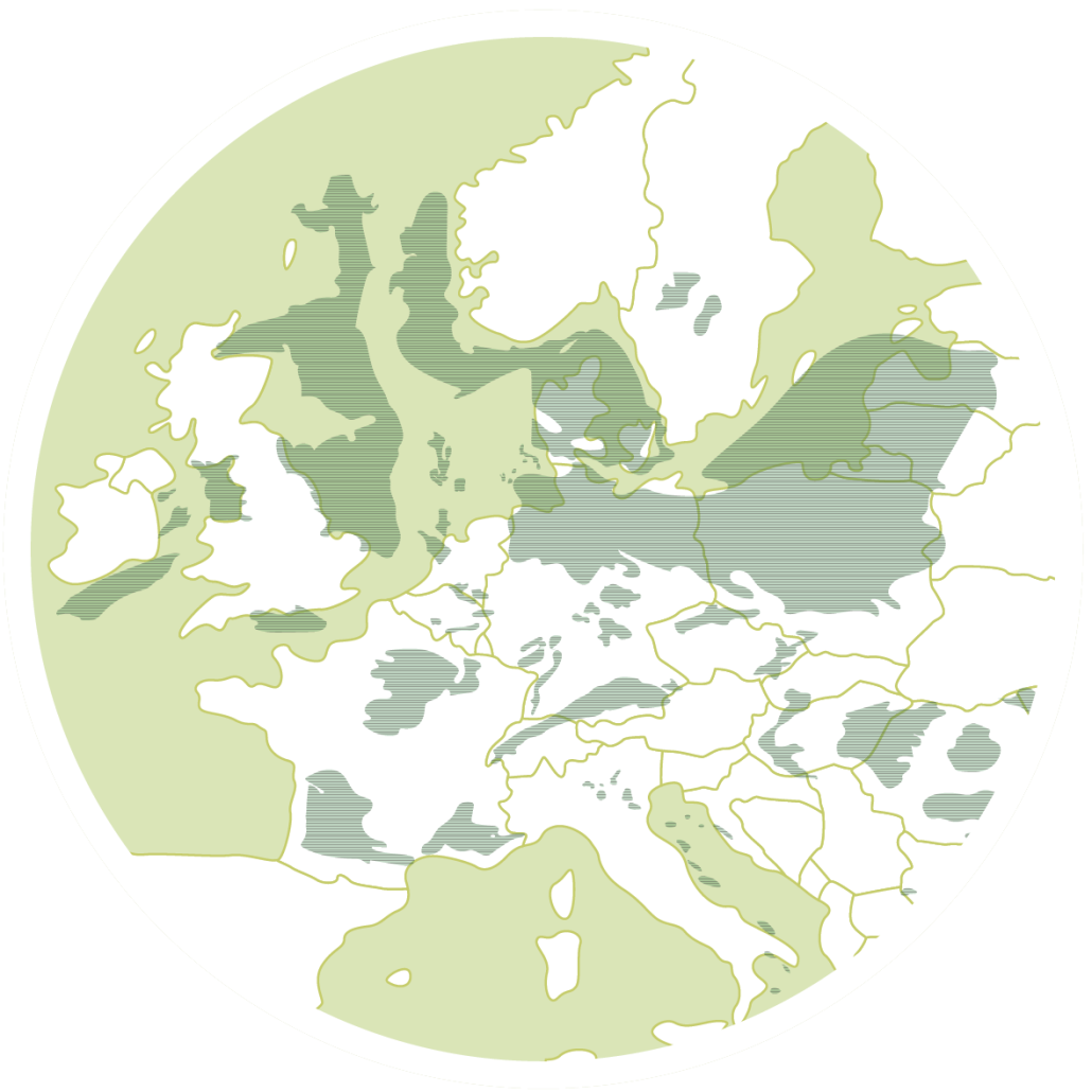 Europa kort over, hvor der er potentielle for CO2-lager
