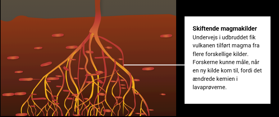Vulkanens rødder i Jordens kappe med skiftende magmakilder